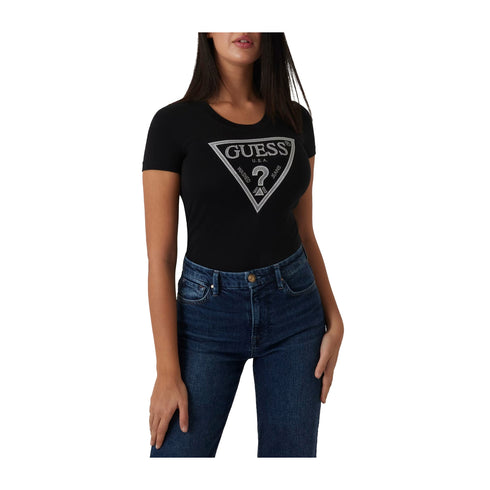 Guess T-shirt T-shirt Donna con triangolo strass XS - Francavilla Moda